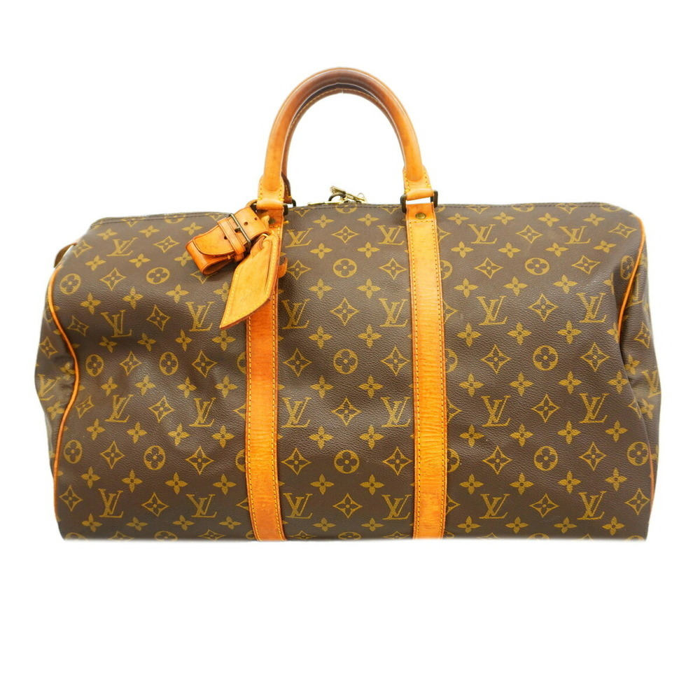 LOUIS VUITTON Authentic Brown Monogram Keepall 50 Boston Bag